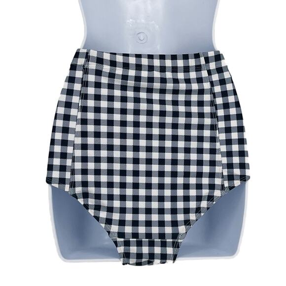 Bikini Bottoms High Waisted in Checkered Navy Size Small - Picture 4 of 5